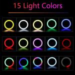 MJ36 RGB Ring Light (14 Inch) 16 Colour Led RGB Ring Light with Phone Tripod Stand